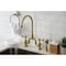 Kingston Brass KS7797ALBS Bridge Kitchen Faucet with Brass Sprayer, Brushed Brass KS7797ALBS - alternate 5